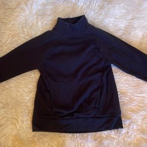 Fabletics mock neck sweatshirt with front pocket and thumb holes